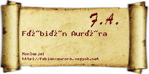 Fábián Auróra névjegykártya